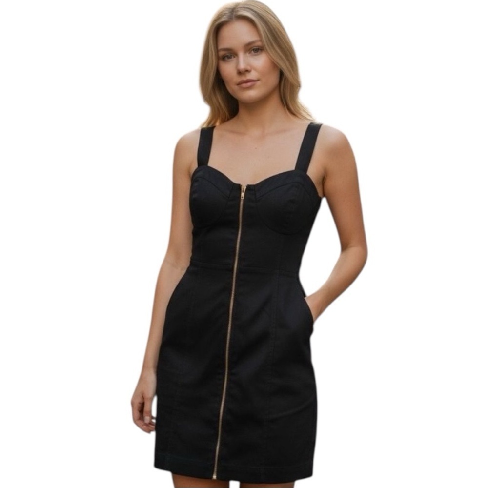 Monteau Navy Cowgirl Rodeo Festival 90’s minimalist knee length Dress S